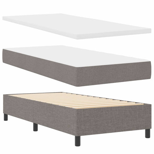 Boxspringbett Taupe 90 x 200 cm Stoff & Holzwerkstoff
