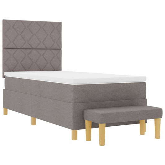 Boxspringbett mit Matratze mit Kopfteil Taupe 90 x 200 cm Stoff