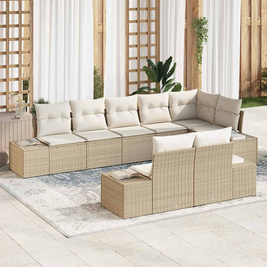 Garten-Sofa-Set 8 pcs Beige und Creme 319 x 154 x 85 cm