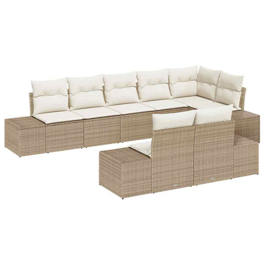 Garten-Sofa-Set 8 pcs Beige und Creme 319 x 154 x 85 cm