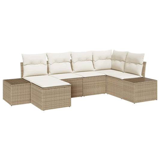 Garten-Sofa-Set 6 pcs Beige und Creme 264 x 154 x 85 cm