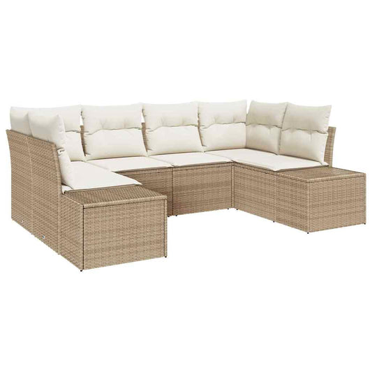 Garten-Sofa-Set 6 pcs Beige und Creme 234 x 154 x 85 cm