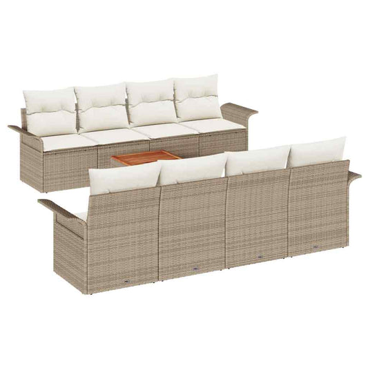 Garten-Sofa-Set 7 pcs Beige und Creme 55 x 55 x 37 cm