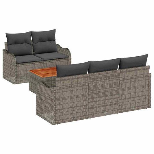 Garten-Sofa-Set mit Kissen 6 pcs Grau 55 x 55 x 37 cm