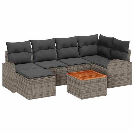 Garten-Sofa-Set 7 pcs Grau