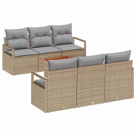 Garten-Sofa-Set 7 pcs Beige und Hellgrau
