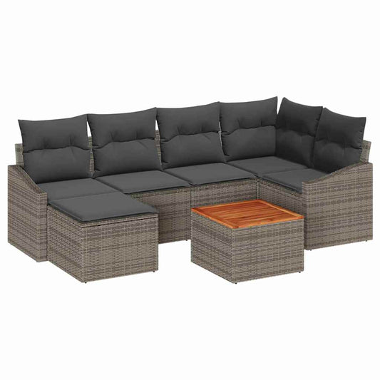 Garten-Sofa-Set 7 pcs Grau