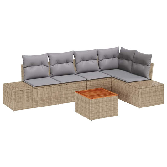 Garten-Sofa-Set 6 pcs Beige und Hellgrau