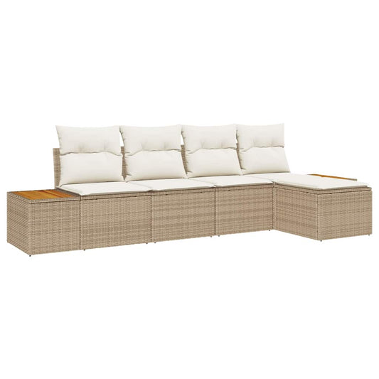 Garten-Sofa-Set 5 pcs Beige und Creme 184 x 62 x 85 cm