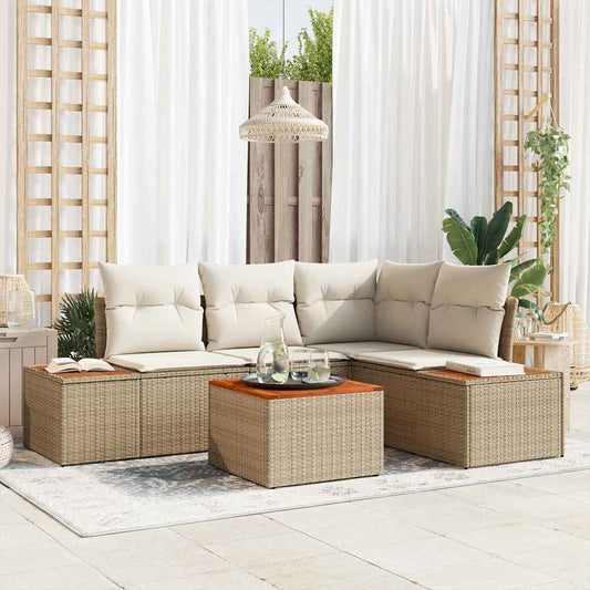 Garten-Sofa-Set 5 pcs Beige und Creme 209 x 154 x 85 cm