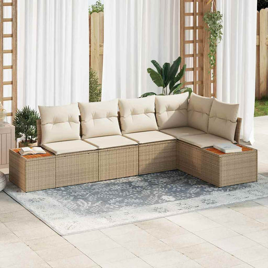 Garten-Sofa-Set 5 pcs Beige und Creme 264 x 154 x 85 cm