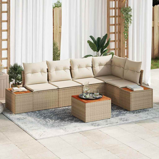 Garten-Sofa-Set 6 pcs Beige und Creme 264 x 154 x 85 cm