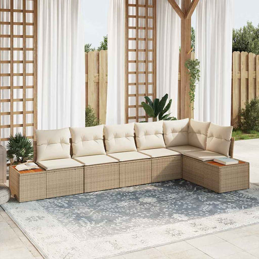 Garten-Sofa-Set 6 pcs Beige und Creme 319 x 154 x 85 cm