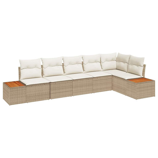 Garten-Sofa-Set 6 pcs Beige und Creme 319 x 154 x 85 cm