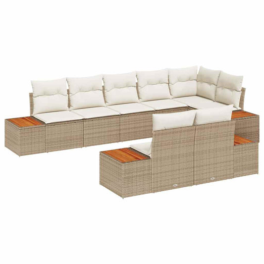 Garten-Sofa-Set 8 pcs Beige und Creme 319 x 154 x 85 cm