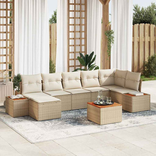 Garten-Sofa-Set 8 pcs Beige und Creme 319 x 154 x 85 cm