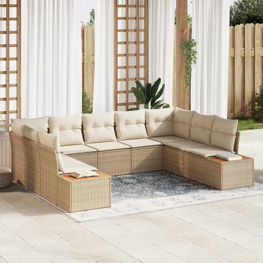 Garten-Sofa-Set 5 pcs Beige und Creme 289 x 209 x 85 cm