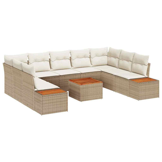 Garten-Sofa-Set 6 pcs Beige und Creme 289 x 209 x 85 cm
