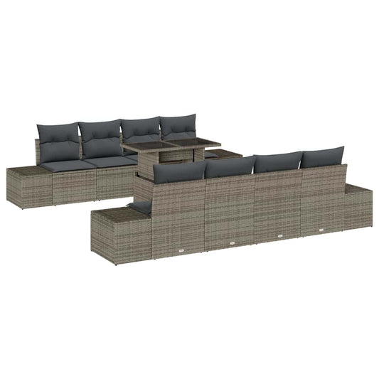 Garten-Sofa-Set mit Kissen 7 pcs Grau 100 x 55 x 73 cm
