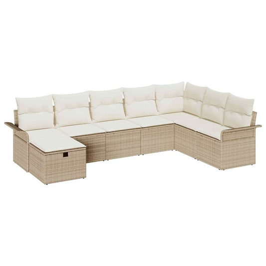 Garten-Sofa-Set 8 pcs Beige und Creme 297,5 x 187,5 x 85 cm