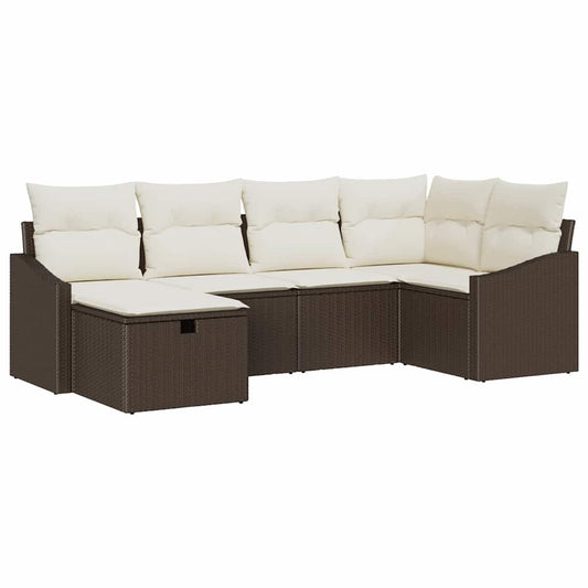 Garten-Sofa-Set 6 pcs Braun 55 x 62 x 69 cm Poly Rattan