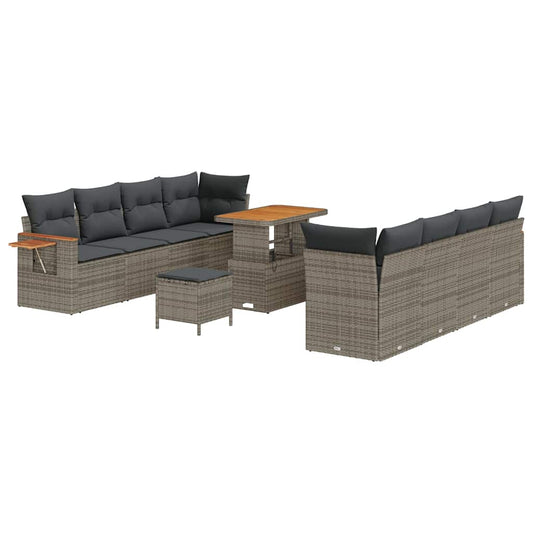 Garten-Sofa-Set mit Kissen 11 pcs Grau 90 x 55 x 71 cm