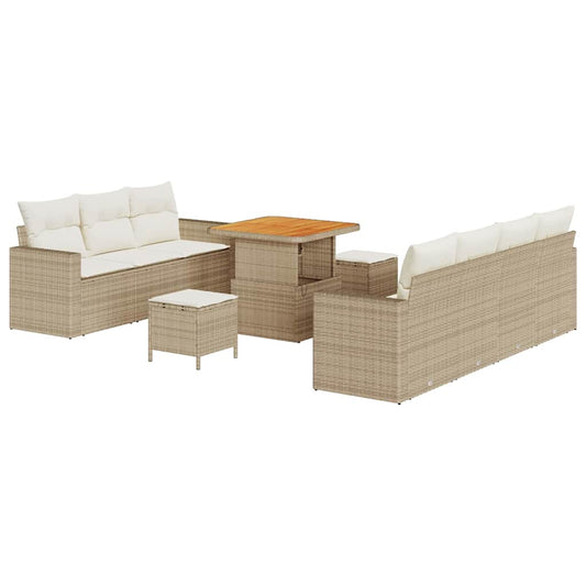 Garten-Sofa-Set 10 pcs Beige und Creme 80 x 80 x 71 cm