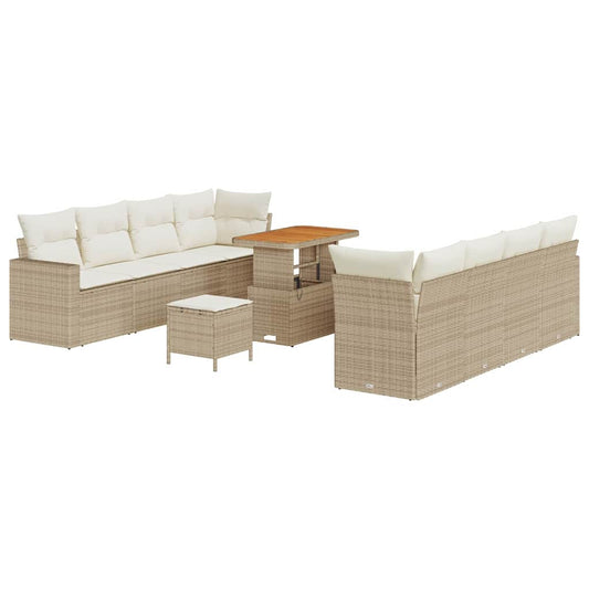 Garten-Sofa-Set 11 pcs Beige und Creme 90 x 55 x 71 cm