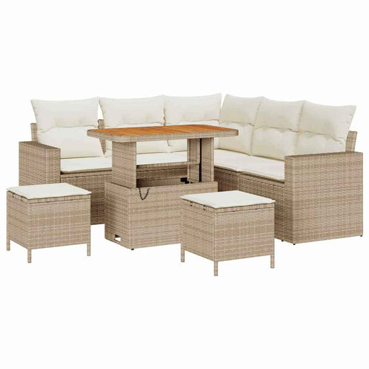 Garten-Sofa-Set 8 pcs Beige und Creme 90 x 55 x 71 cm