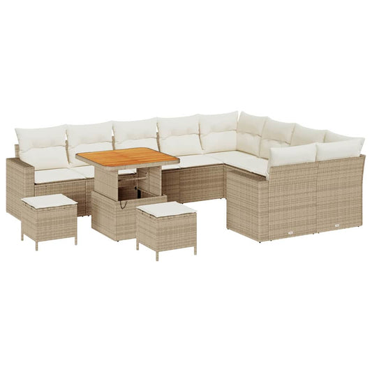 Garten-Sofa-Set 12 pcs Beige und Creme 80 x 80 x 71 cm