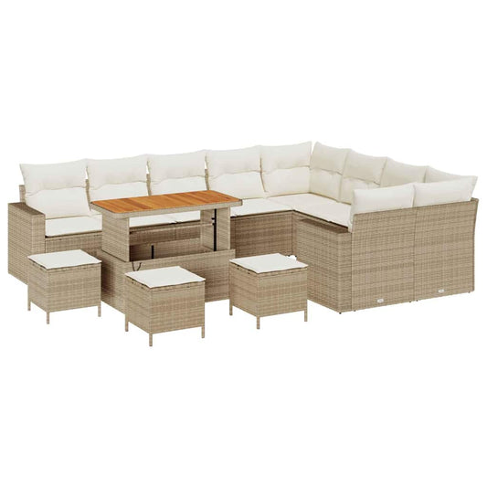 Garten-Sofa-Set 13 pcs Beige und Creme 110 x 55 x 71 cm