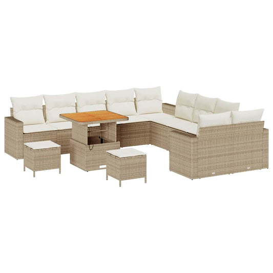 Garten-Sofa-Set 13 pcs Beige und Creme 80 x 80 x 71 cm