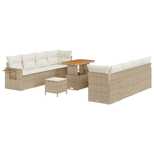 Garten-Sofa-Set 11 pcs Beige und Creme 90 x 55 x 71 cm