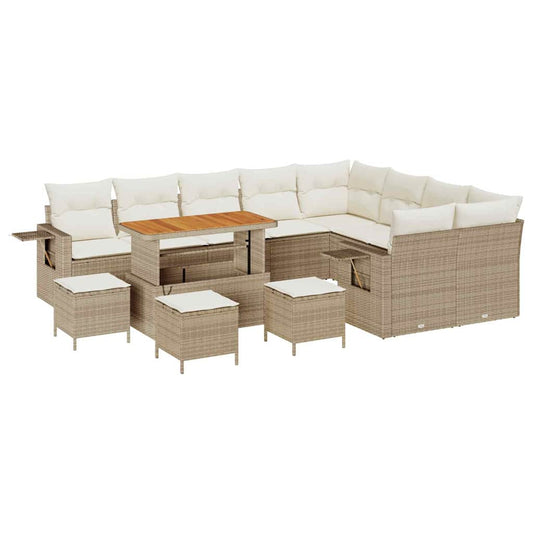 Garten-Sofa-Set 13 pcs Beige und Creme 110 x 55 x 71 cm