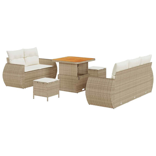 Garten-Sofa-Set 8 pcs Beige und Creme 80 x 80 x 71 cm