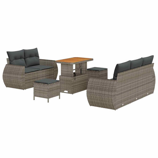Garten-Sofa-Set mit Kissen 8 pcs Grau 90 x 55 x 71 cm