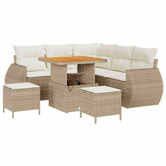 Garten-Sofa-Set 8 pcs Beige und Creme 80 x 80 x 71 cm