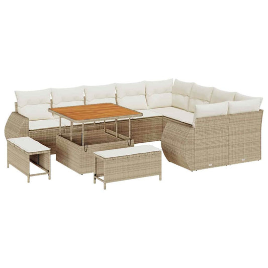 Garten-Sofa-Set 12 pcs Beige und Creme 100 x 100 x 71 cm