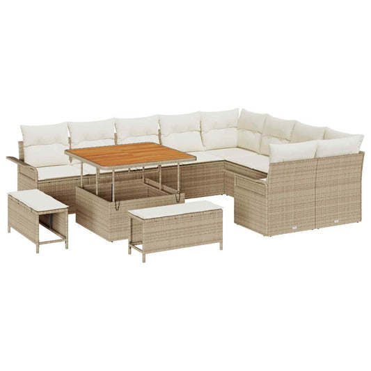 Garten-Sofa-Set 12 pcs Beige und Creme 100 x 100 x 71 cm