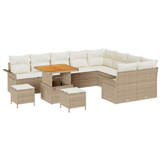 Garten-Sofa-Set 12 pcs Beige und Creme 80 x 80 x 71 cm
