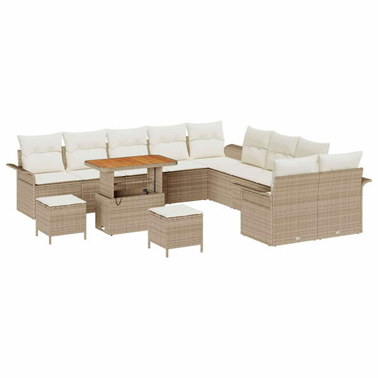Garten-Sofa-Set 13 pcs Beige und Creme 90 x 55 x 71 cm