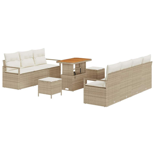 Garten-Sofa-Set 10 pcs Beige und Creme 90 x 55 x 71 cm