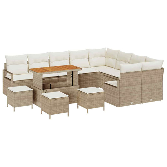Garten-Sofa-Set 13 pcs Beige und Creme 110 x 55 x 71 cm