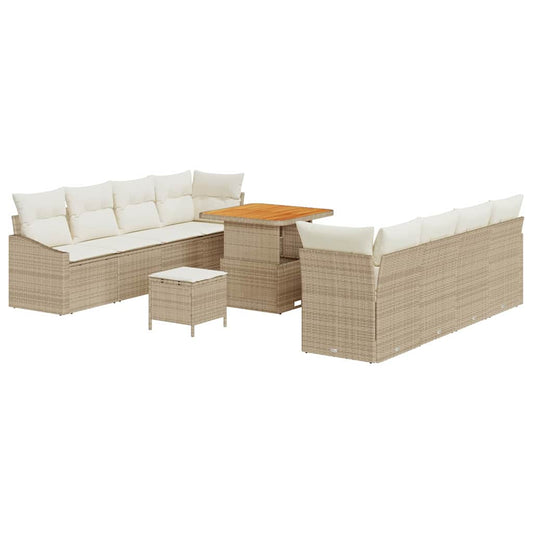 Garten-Sofa-Set 11 pcs Beige und Creme 80 x 80 x 71 cm