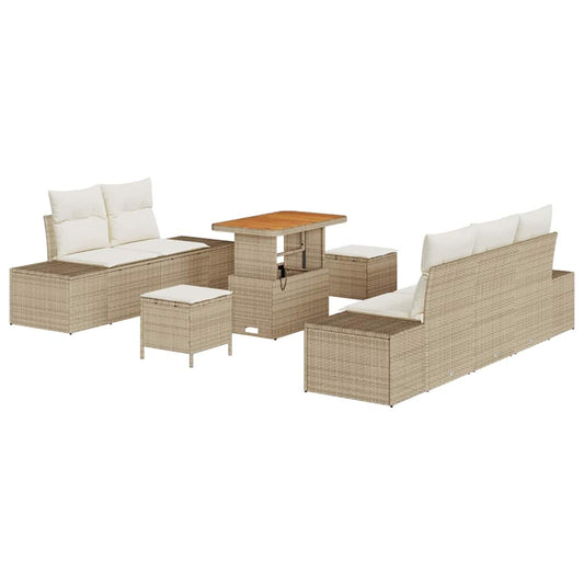 Garten-Sofa-Set 8 pcs Beige und Creme 90 x 55 x 71 cm