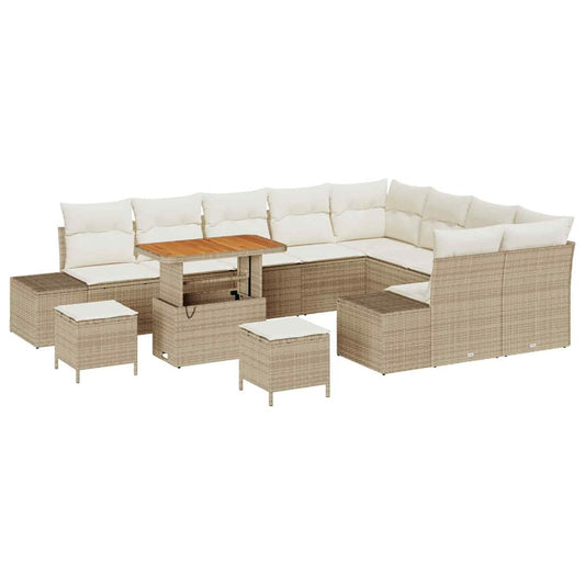 Garten-Sofa-Set 12 pcs Beige und Creme 90 x 55 x 71 cm