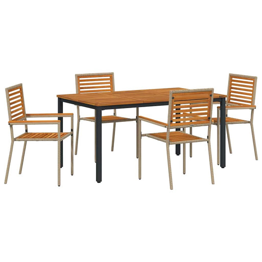 Garten Essgruppe 4 pcs Beige Poly-Rattan