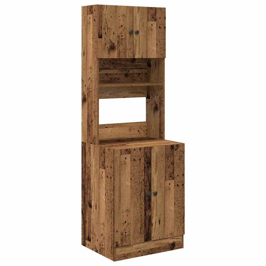 Küchenschrank mit Regal Altholz 60 x 50 x 180 cm Holzwerkstoff