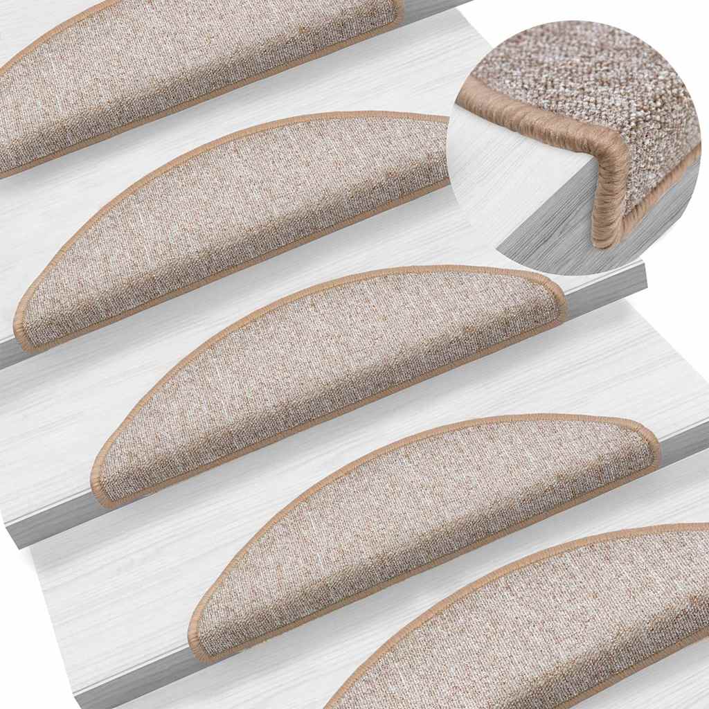 Stufenmatten 30 Stk. 56x17x3 cm Hellbraun Halbrund