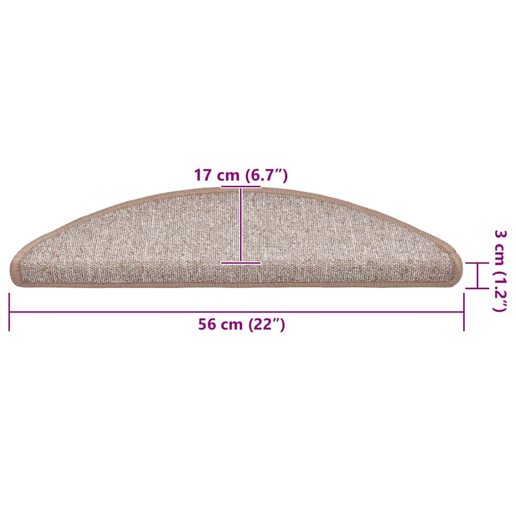 Stufenmatten 30 Stk. 56x17x3 cm Hellbraun Halbrund
